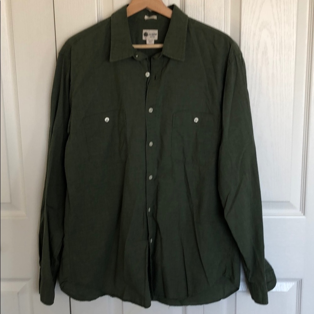 JCrew Shirting olive green tailored fit
